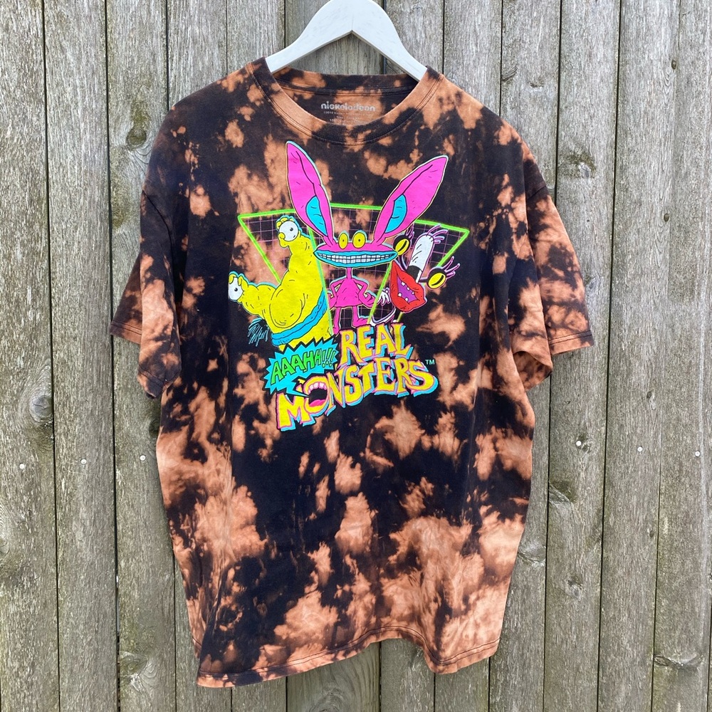 Bleach dyed 90s Ahhh Real monsters tee